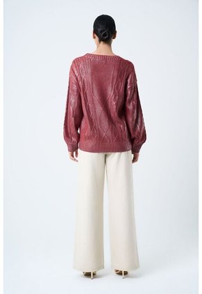 Sweater Tejido Layla Para Mujer Efecto Resinado Sweater Tejido Layla Para Mujer Efecto Resinado Vinotinto L VÉLEZ