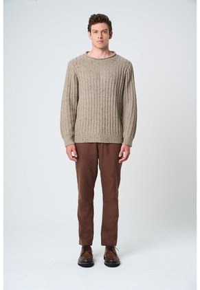 Sweater Selva Tejido Para Hombre Cuello Bandeja Sweater Selva Tejido Para Hombre Cuello Bandeja Tabaco L VÉLEZ