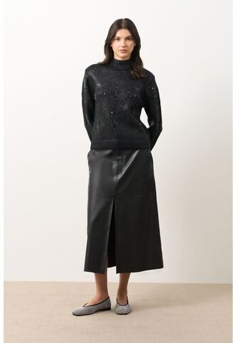 Sweater Tejido De Cuello Alto Para Mujer Nacarina Sweater Tejido De Cuello Alto Para Mujer Nacarina Negro XS VÉLEZ Vélez