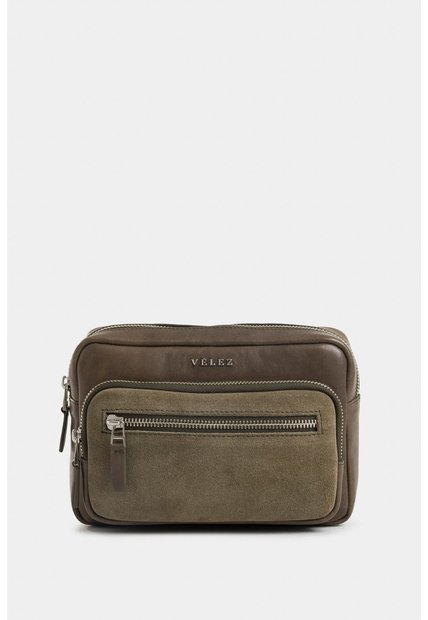 Manos Libres Bright De Cuero Para Hombre Detalle Gamuzado Manos Libres Bright De Cuero Para Hombre Detalle Gamuzado Verde Oliva VÉLEZ