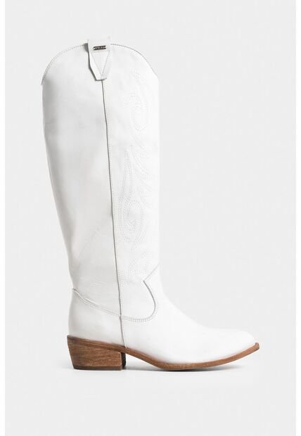Bota Amapola De Cuero Para Mujer Personalización Bota Amapola De Cuero Para Mujer Personalización Blanco 41 VÉLEZ