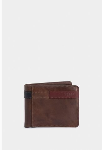 Billetera De Cuero Leather Contrastes Cafe Billetera De Cuero Leather Contrastes Cafe Vélez Vélez