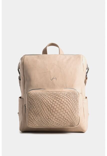 Morral Mini Saba De Cuero Para Mujer Multifunción Morral Mini Saba De Cuero Para Mujer Multifunción Beige VÉLEZ