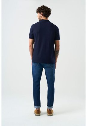 Polo Manga Corta Essential Para Hombre Textura Polo Manga Corta Essential Para Hombre Textura Azul Oscuro XXL VÉLEZ