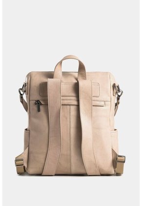 Morral Mini Saba De Cuero Para Mujer Multifunción Morral Mini Saba De Cuero Para Mujer Multifunción Beige VÉLEZ