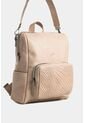 Morral Saba De Cuero Para Mujer Bolsillo Frontal Grabado Morral Saba De Cuero Para Mujer Bolsillo Frontal Grabado Beige VÉLEZ de Vélez