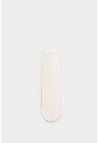 Calcetín Largo En Encaje Para Mujer Icaro Calcetín Largo En Encaje Para Mujer Icaro Blanco XS VÉLEZ Vélez