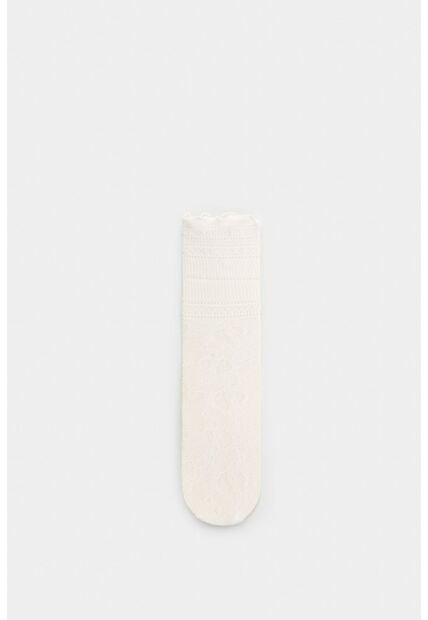 Calcetín Largo En Encaje Para Mujer Icaro Calcetín Largo En Encaje Para Mujer Icaro Blanco XS VÉLEZ