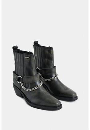 Botines Texanos Aurora De Cuero Para Mujer Brush Off Botines Texanos Aurora De Cuero Para Mujer Brush Off Verde 37 Vélez