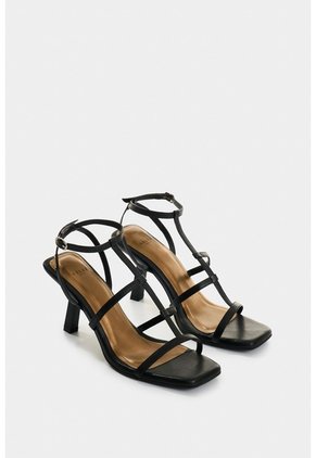 Sandalia Tacón De Cuero Para Mujer Moon Sandalia Tacón De Cuero Para Mujer Moon Negro 35 VÉLEZ