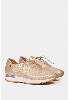 Zapatos Cordón De Cuero Para Mujer Suela Deportiva Zapatos Cordón De Cuero Para Mujer Suela Deportiva Dorado 39 VÉLEZ