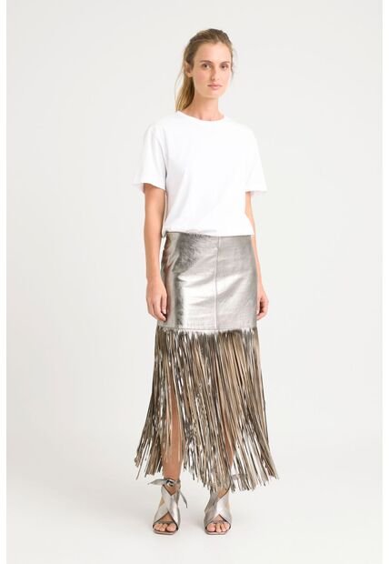 Falda Vice Foil De Cuero Folia Para Mujer Flecos Falda Vice Foil De Cuero Folia Para Mujer Flecos Plata 12 Vélez