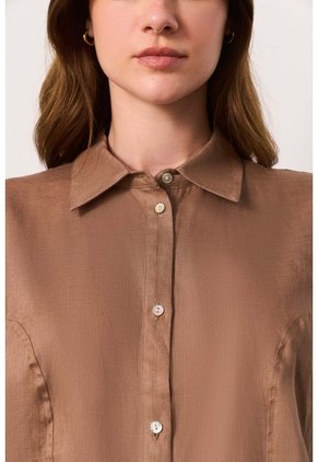 Camisa Manga Corta En Lino Para Mujer Faro Camisa Manga Corta En Lino Para Mujer Faro Tabaco M VÉLEZ