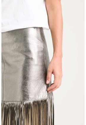 Falda Vice Foil De Cuero Folia Para Mujer Flecos Falda Vice Foil De Cuero Folia Para Mujer Flecos Plata 12 Vélez