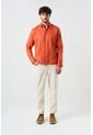 Camisa Manga Larga En Lino Para Hombre Silueta Semi Ajustada Camisa Manga Larga En Lino Para Hombre Silueta Semi Ajustada Naranja M VÉLEZ de Vélez