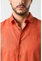 Camisa Manga Larga En Lino Para Hombre Silueta Semi Ajustada Camisa Manga Larga En Lino Para Hombre Silueta Semi Ajustada Naranja M VÉLEZ de Vélez