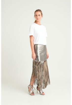 Falda Vice Foil De Cuero Folia Para Mujer Flecos Falda Vice Foil De Cuero Folia Para Mujer Flecos Plata 12 Vélez