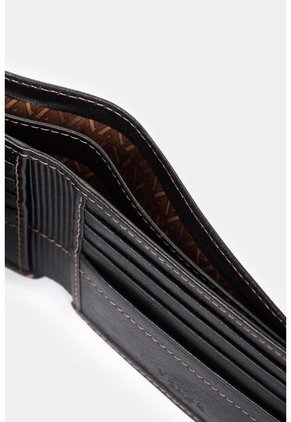 Billetera Humanista De Cuero Para Hombre Costuras Contraste Negro Billetera Humanista De Cuero Para Hombre Costuras Contraste Negro VÉLEZ