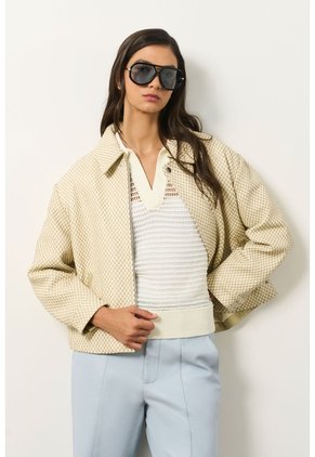 Polo Tejida Lascar Para Mujer Fit Holgado Polo Tejida Lascar Para Mujer Fit Holgado Crema XL VÉLEZ