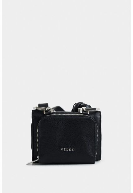 Billetera Alba De Cuero Para Mujer Cargadera Anudada Billetera Alba De Cuero Para Mujer Cargadera Anudada Negro Vélez