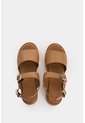 Sandalia Plataforma Maia De Cuero Para Mujer Hexágono Sandalia Plataforma Maia De Cuero Para Mujer Hexágono Miel 37 VÉLEZ de Vélez