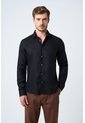 Camisa Manga Larga En Lino Para Hombre Silueta Semi Ajustada Camisa Manga Larga En Lino Para Hombre Silueta Semi Ajustada Negro L VÉLEZ de Vélez