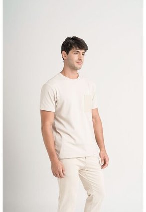 Camiseta En Algodón Para Hombre Bolsillo Cuero Camiseta En Algodón Para Hombre Bolsillo Cuero Arena M VÉLEZ