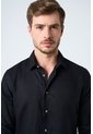 Camisa Manga Larga En Lino Para Hombre Silueta Semi Ajustada Camisa Manga Larga En Lino Para Hombre Silueta Semi Ajustada Negro L VÉLEZ de Vélez
