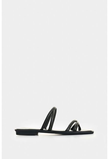 Sandalia Plana En Cuero Para Mujer Miski Sandalia Plana En Cuero Para Mujer Miski Negro 37 VÉLEZ