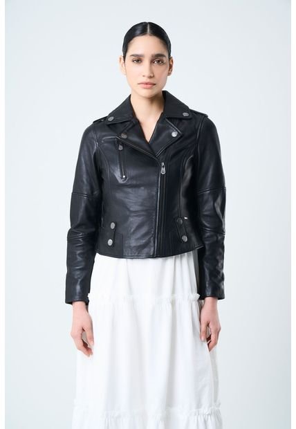 Chaqueta Biker Royal De Cuero Para Mujer Fit Ajustado Chaqueta Biker Royal De Cuero Para Mujer Fit Ajustado Negro XL Vélez