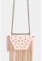 Bandolera Mini Lili De Cuero Con Flecos Y Taches Para Mujer Bandolera Mini Lili De Cuero Con Flecos Y Taches Para Mujer Rosado VÉLEZ de Vélez