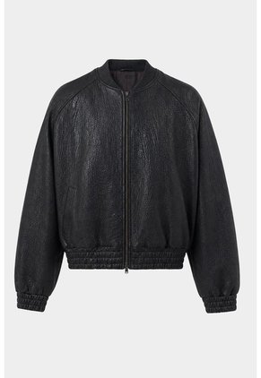 Chaqueta Bomber En Cuero Texturizado Para Hombre Calypso Chaqueta Bomber En Cuero Texturizado Para Hombre Calypso Negro S VÉLEZ