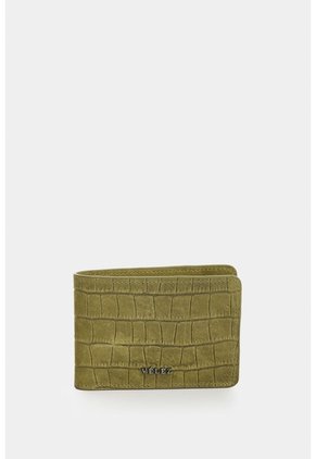 Billetera En Cuero Nobuck Croco Para Hombre Tessa 2.0 Billetera En Cuero Nobuck Croco Para Hombre Tessa 2.0 Verde Oliva VÉLEZ