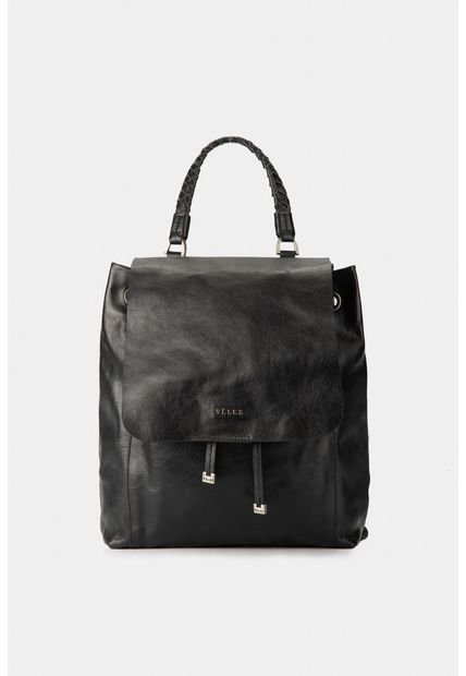 Morral Azalea De Cuero Para Mujer Tapa Frontal Negro