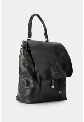 Morral Azalea De Cuero Para Mujer Tapa Frontal Negro