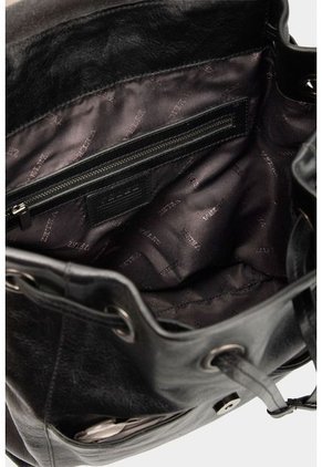 Morral Azalea De Cuero Para Mujer Tapa Frontal Negro