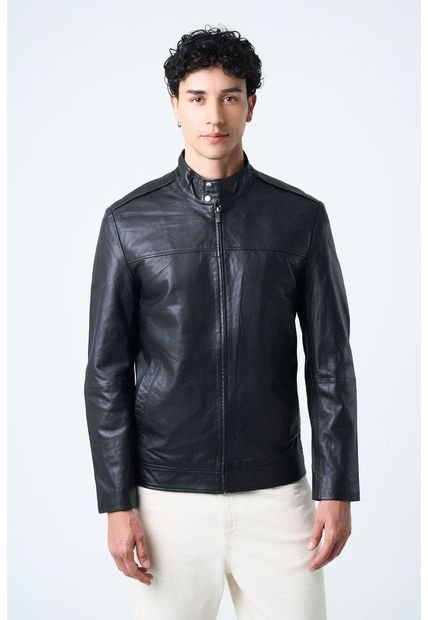 Chaqueta Bosa De Cuero Para Hombre Fit Semi Holgado Chaqueta Bosa De Cuero Para Hombre Fit Semi Holgado Negro XL Vélez