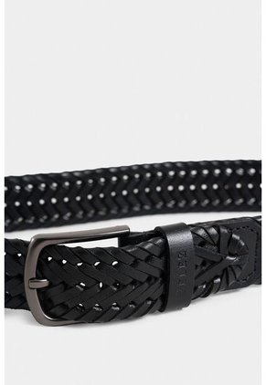 Cinturón Unifaz Petunia De Cuero Para Hombre Tejido Trenzado Cinturón Unifaz Petunia De Cuero Para Hombre Tejido Trenzado Negro 40 VÉLEZ