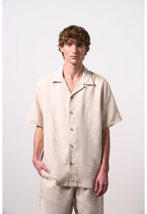 Camisa En Lino Catania Manga Corta Para Hombre Camisa En Lino Catania Manga Corta Para Hombre Arena XS VÉLEZ