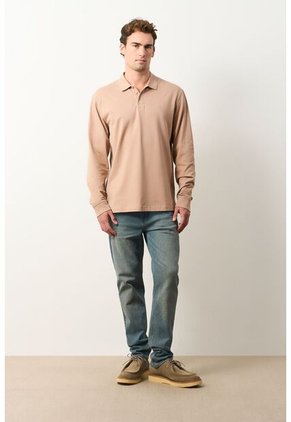 Polo Manga Larga En Algodón Para Hombre Nápoles Polo Manga Larga En Algodón Para Hombre Nápoles Arena L VÉLEZ