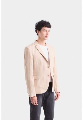 Blazer Yaqui En Lino Para Hombre Silueta Semi Ajustada Blazer Yaqui En Lino Para Hombre Silueta Semi Ajustada Crema L VÉLEZ