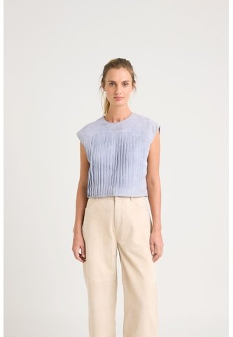 Camisa Clavel En Cuero Gamuza Para Mujer Detalle Prenses Camisa Clavel En Cuero Gamuza Para Mujer Detalle Prenses Azul Claro M VÉLEZ Vélez