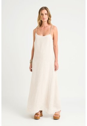 Vestido Luze En Tejido Plano Para Mujer Cargadera Trenzada Vestido Luze En Tejido Plano Para Mujer Cargadera Trenzada Arena 08 VÉLEZ