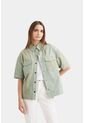 Camisa Samur De Cuero Y Gamuza Silueta Oversized Camisa Samur De Cuero Y Gamuza Silueta Oversized Agua Marina S VÉLEZ de Vélez