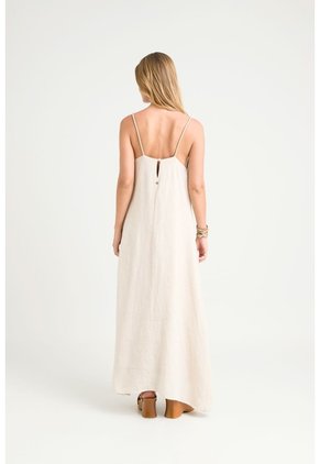 Vestido Luze En Tejido Plano Para Mujer Cargadera Trenzada Vestido Luze En Tejido Plano Para Mujer Cargadera Trenzada Arena 08 VÉLEZ