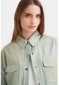 Camisa Samur De Cuero Y Gamuza Silueta Oversized Camisa Samur De Cuero Y Gamuza Silueta Oversized Agua Marina S VÉLEZ de Vélez