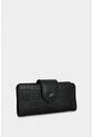 Billetera Porta Chequera Extravaganza De Cuero Para Mujer Grabado Billetera Porta Chequera Extravaganza De Cuero Para Mujer Grabado Negro VÉLEZ de Vélez