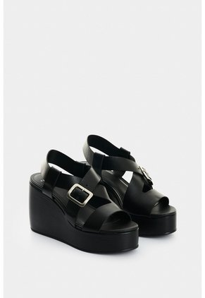 Sandalia Plataforma De Cuero Folia Para Mujer Light Sandalia Plataforma De Cuero Folia Para Mujer Light Negro 34 VÉLEZ