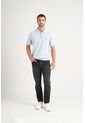 Polo Para Hombre Semi Fit Detalle Jacquard Polo Para Hombre Semi Fit Detalle Jacquard Azul Claro XS VÉLEZ de Vélez