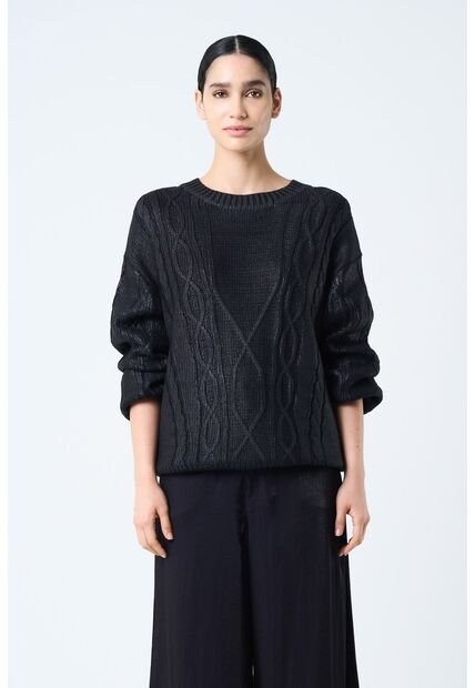 Sweater Tejido Layla Para Mujer Efecto Resinado Sweater Tejido Layla Para Mujer Efecto Resinado Negro L VÉLEZ
